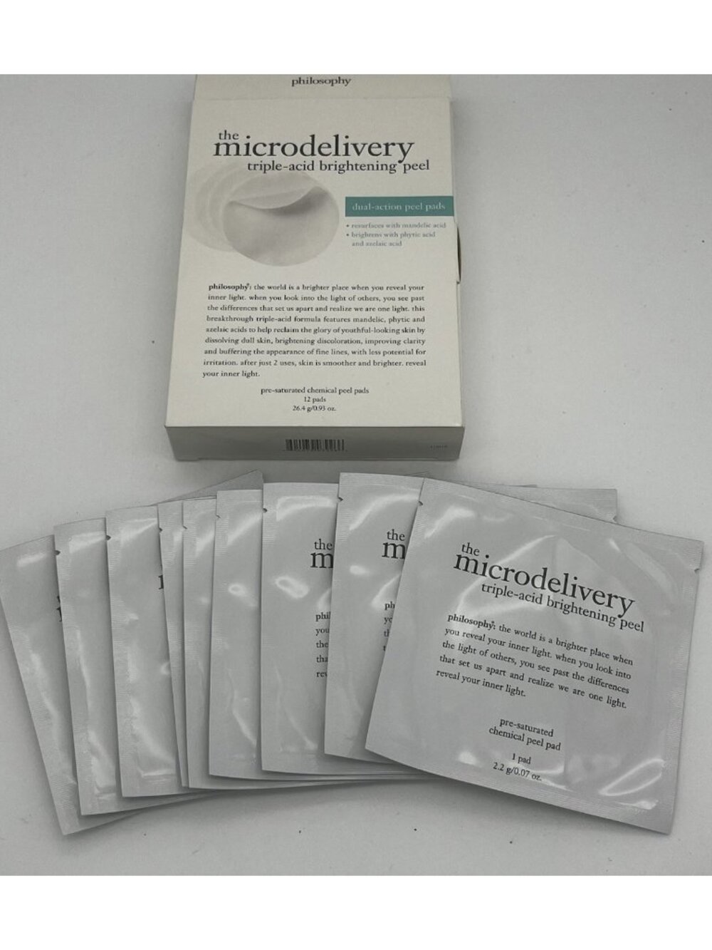 The Microdelivery Triple-Acid Brightening Peel Pad by Philosophy 9 Pcs 0.93 oz